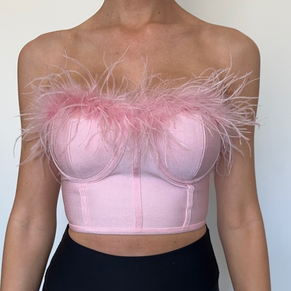 Superdown Feather Crop Top